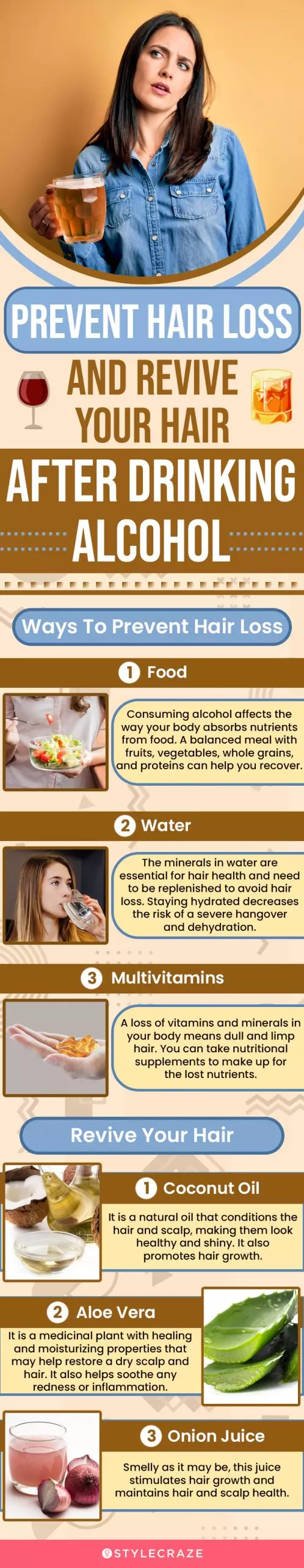 avoid hair loss and revive your hair after drinking alcohol (infographic)