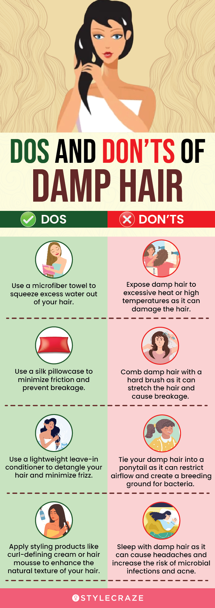 dos and don’ts of damp hair (infographic)
