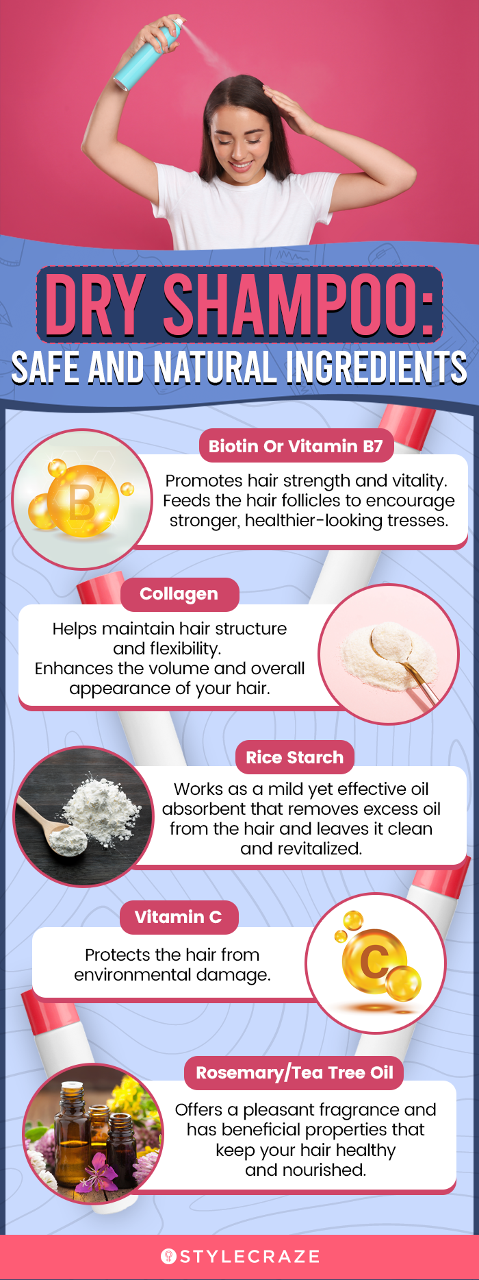 Dry Shampoo: Safe And Natural Ingredients (infographic)