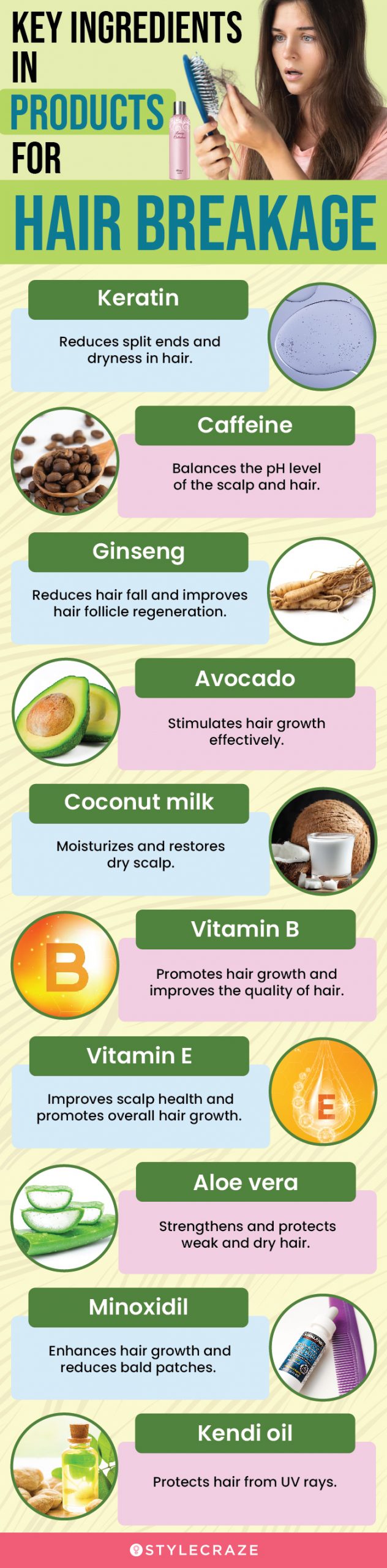 Key Ingredients In Products For Hair Breakage (infographic)