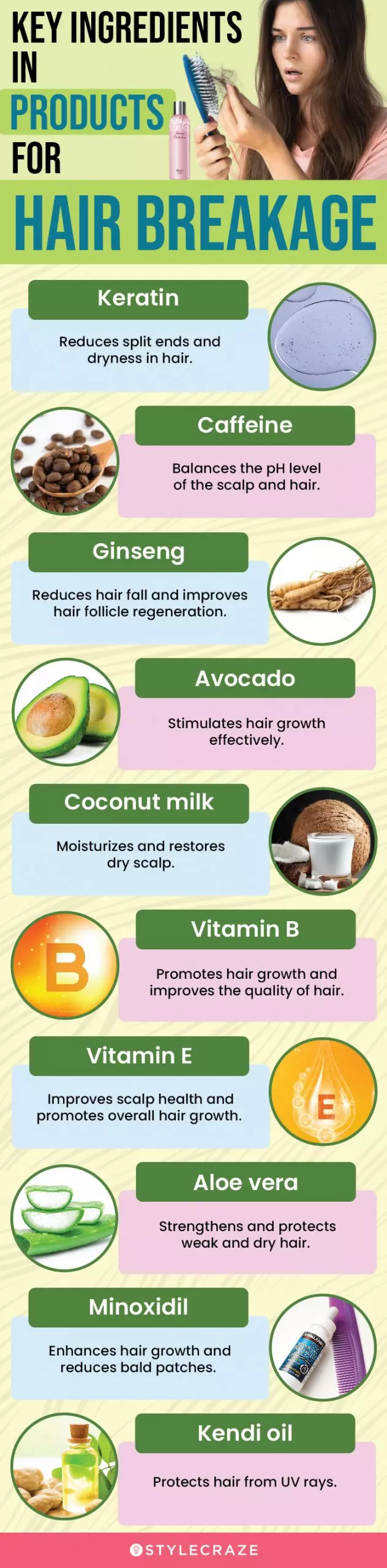 Key Ingredients In Products For Hair Breakage (infographic)