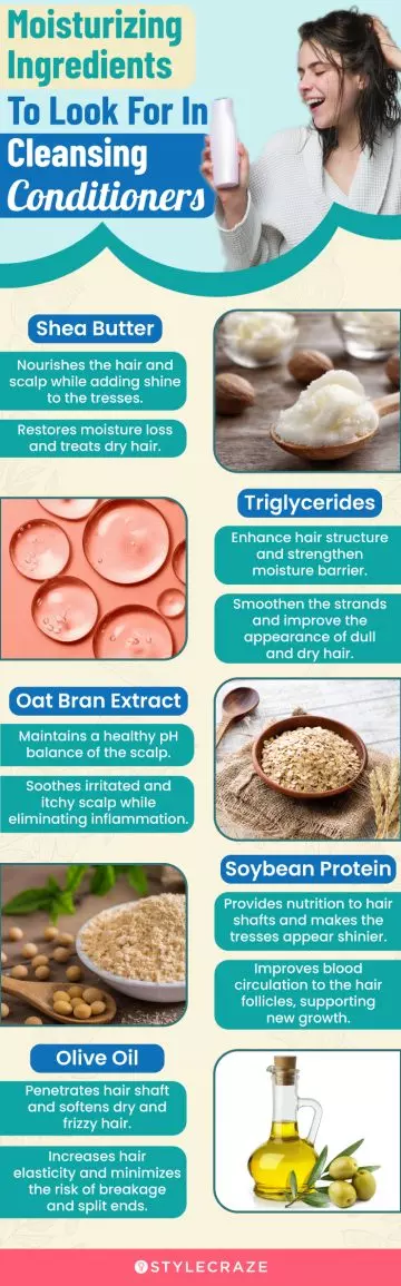 Moisturizing Ingredients To Look For In Cleansing Conditioners (infographic)