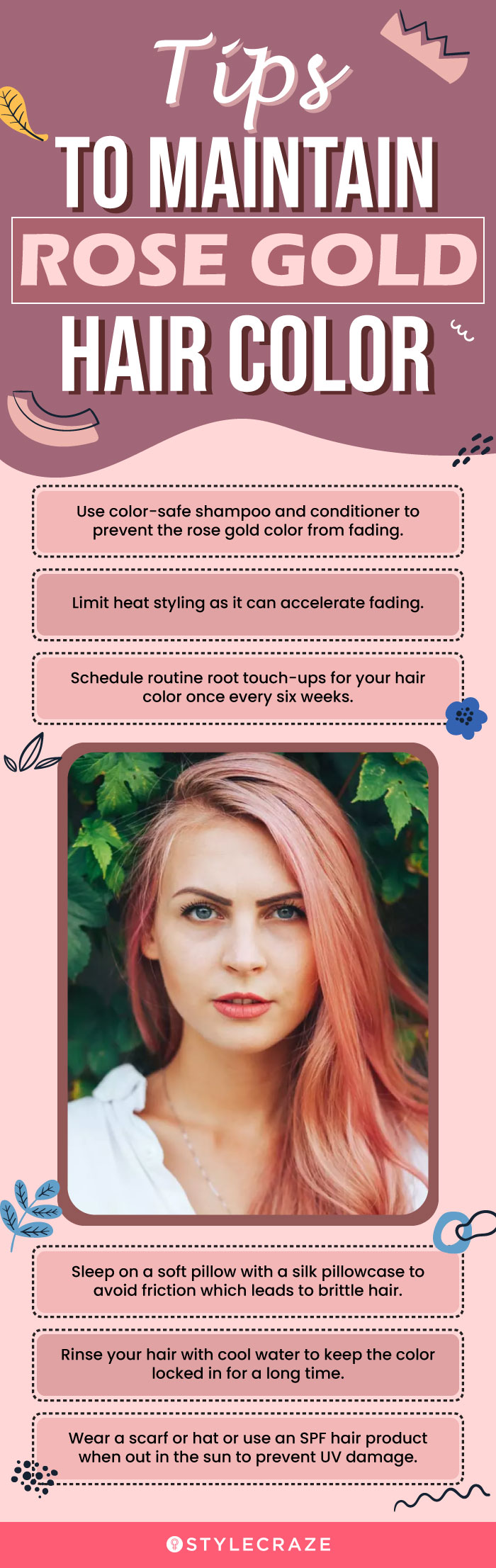 Tips To Maintain Rose Gold Hair Color (infographic)