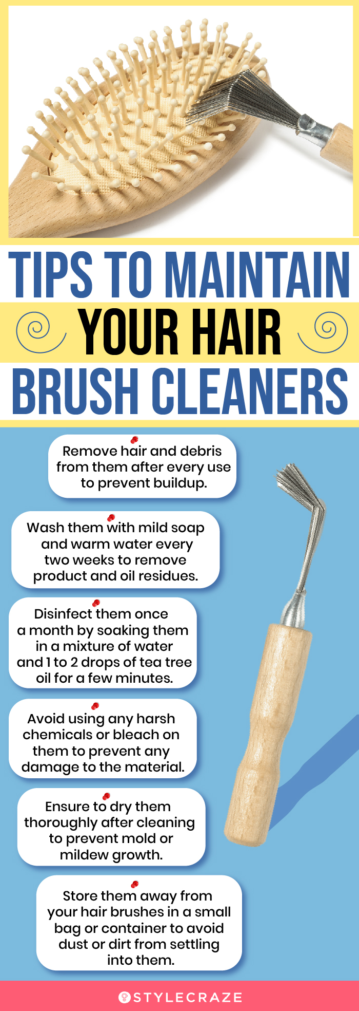 Tips To Maintain Your Hair Brush Cleaners (infographic)
