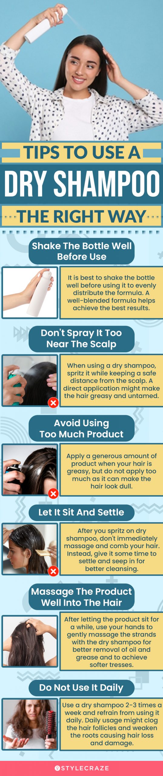 Tips To Use A Dry Shampoo The Correct Way (infographic)