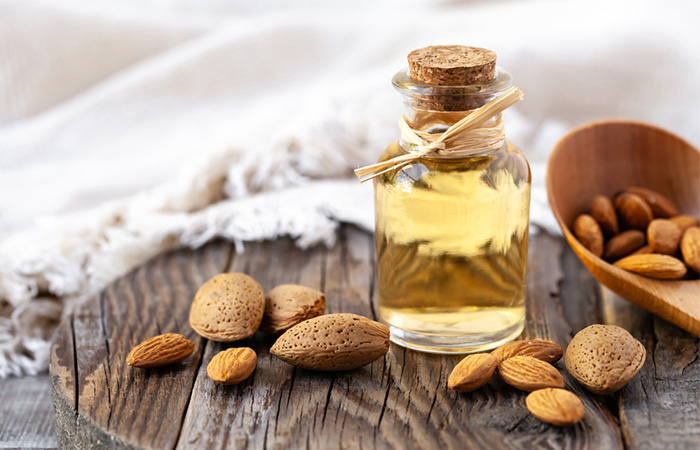 Use almond oil to hydrate hair after bleaching