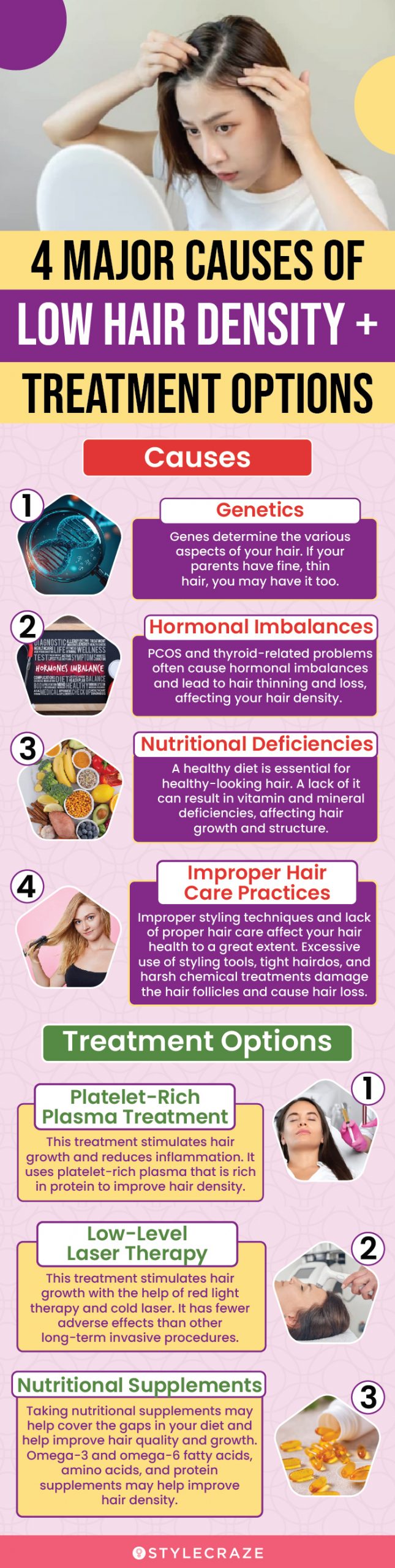 4 major causes of low hair density + treatment options (infographic)