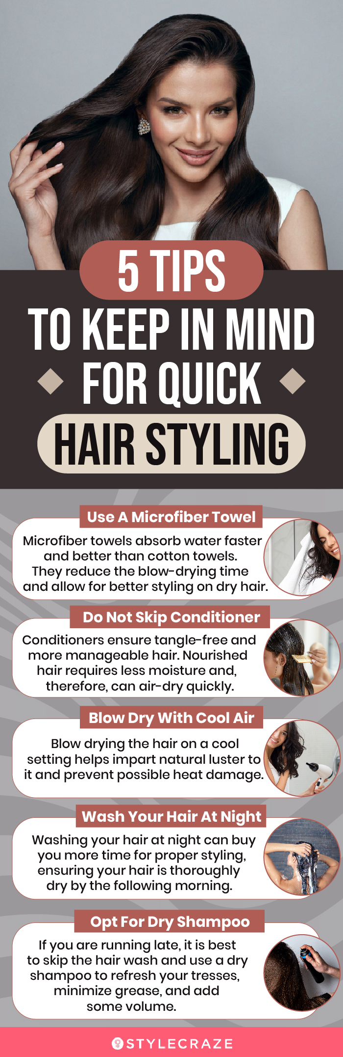 5 tips to keep in mind for quick hair styling (infographic)