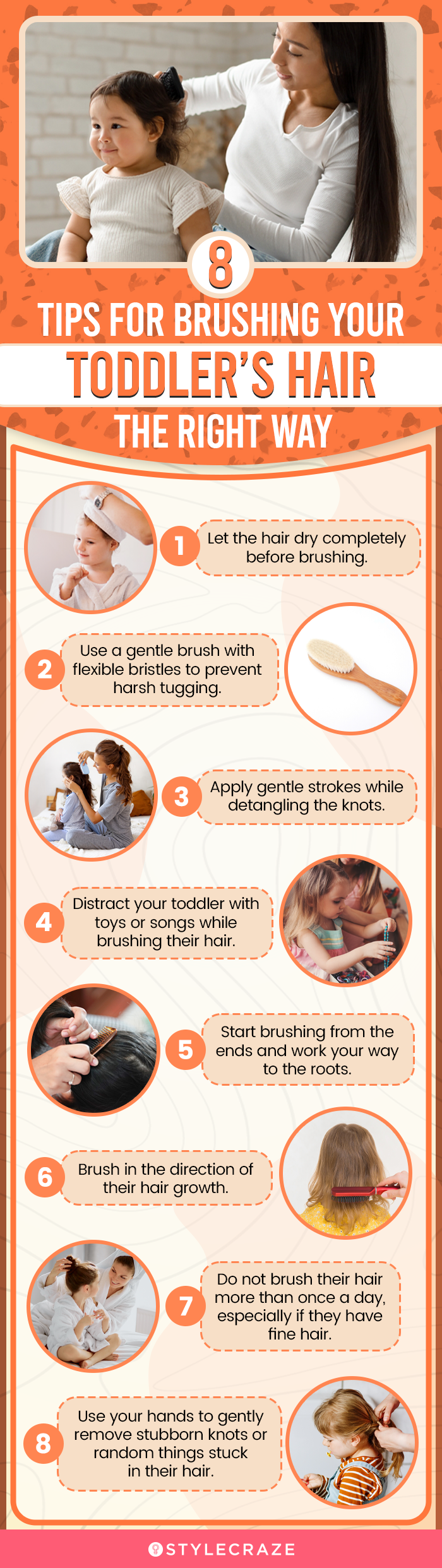 8 Tips For Brushing Your Toddler’s Hair The Right Way (infographic)