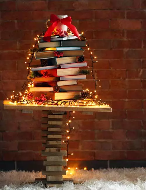 Book And Jenga Christmas Tree