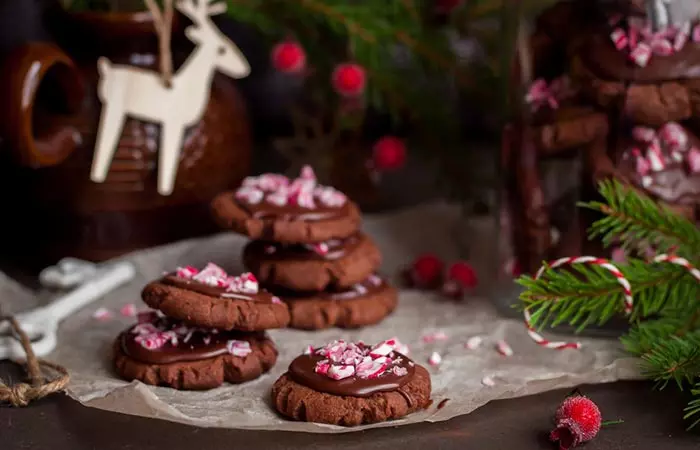 Chocolate Cookies With Glazed Candy