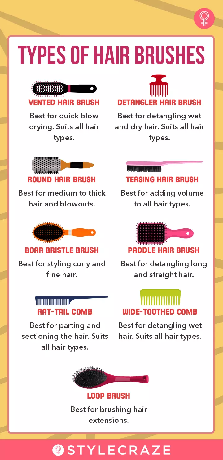 Types of hair brushes