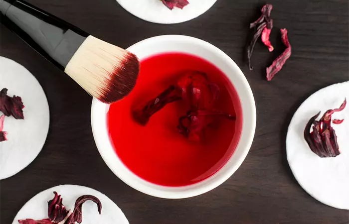 Hibiscus flowers for removing hairspray