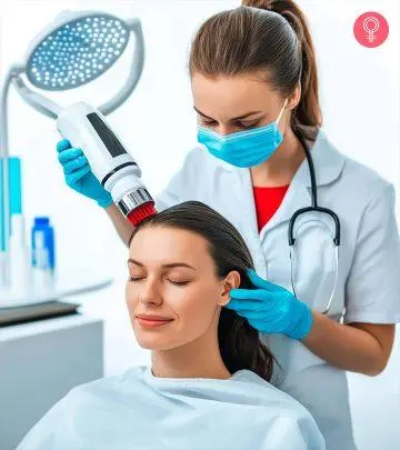 Doctor Giving High-frequency Hair Treatment To The Women