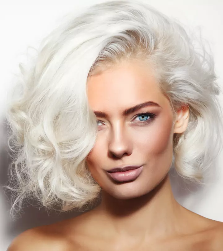 A Women Bleaching Her Hair