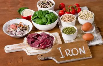 A spread of foods rich in Iron