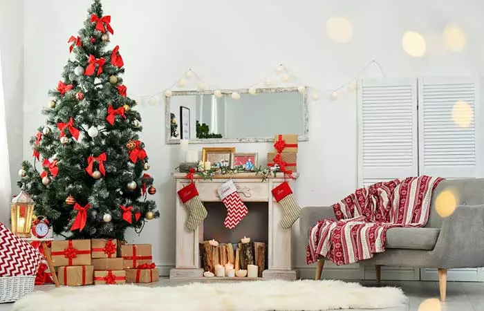 Merry Red For An All-white Living Space