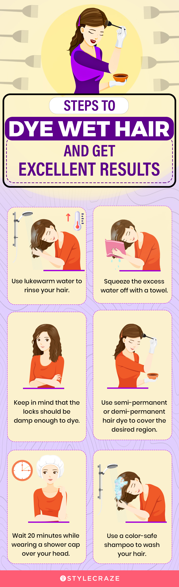 steps to dye wet hair and get excellent results (infographic)