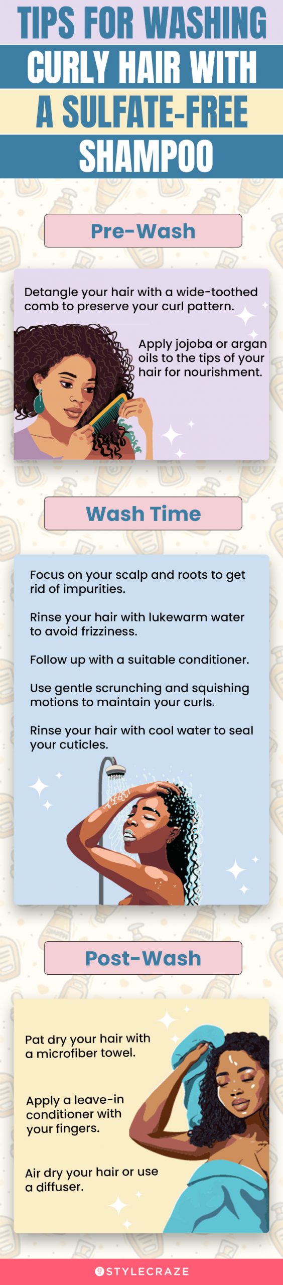 Tips For Washing Curly Hair With A Sulfate-Free Shampoo (infographic)