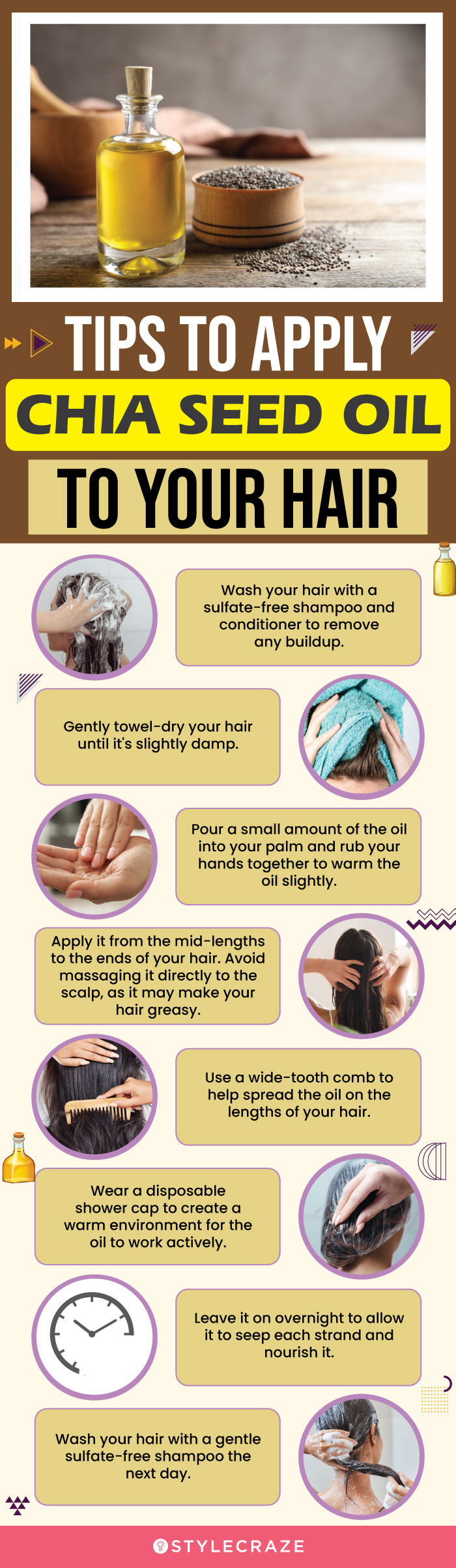 Tips To Apply Chia Seed Oil To Your Hair (infographic)