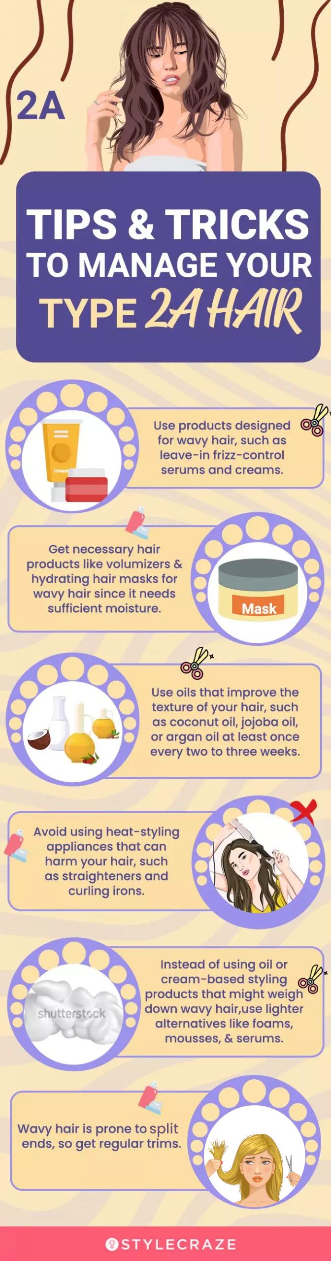 tips and tricks to manage your type 2a hair (infographic)