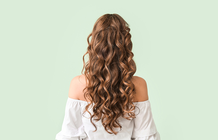 Woman with body wave perm