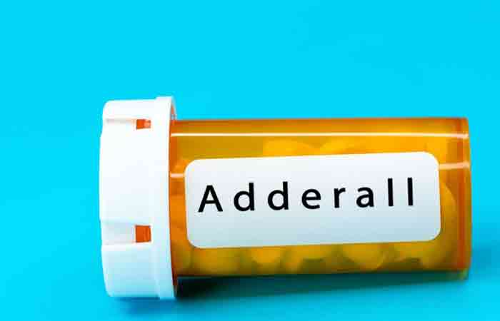 A bottle of Adderall pills