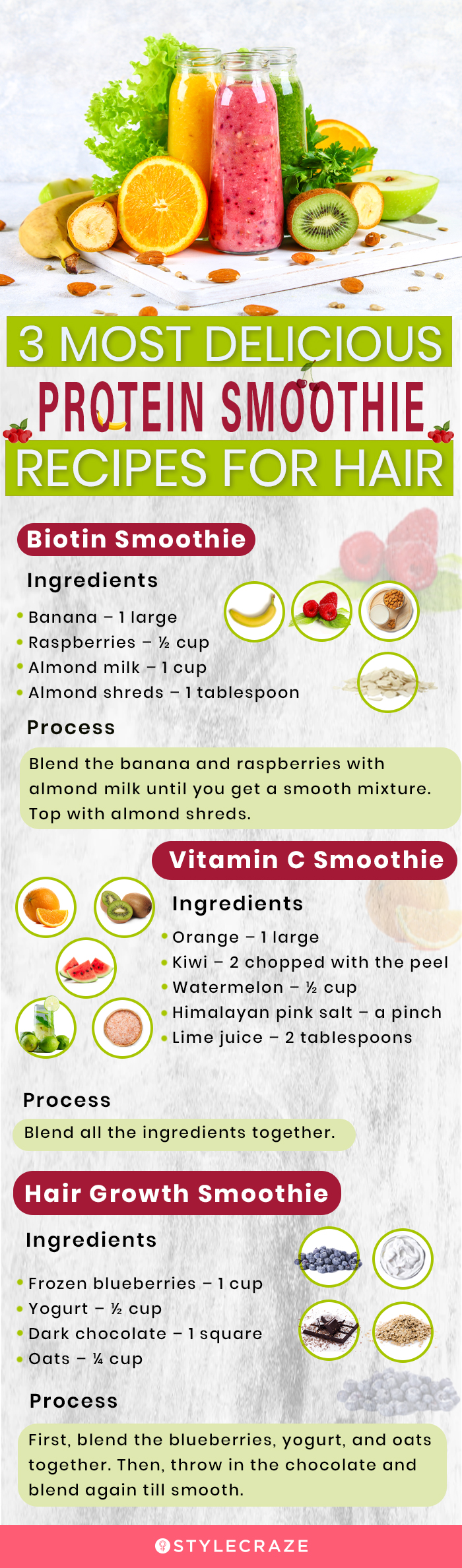 3 most delicious protein smoothie recipes for hair (infographic)