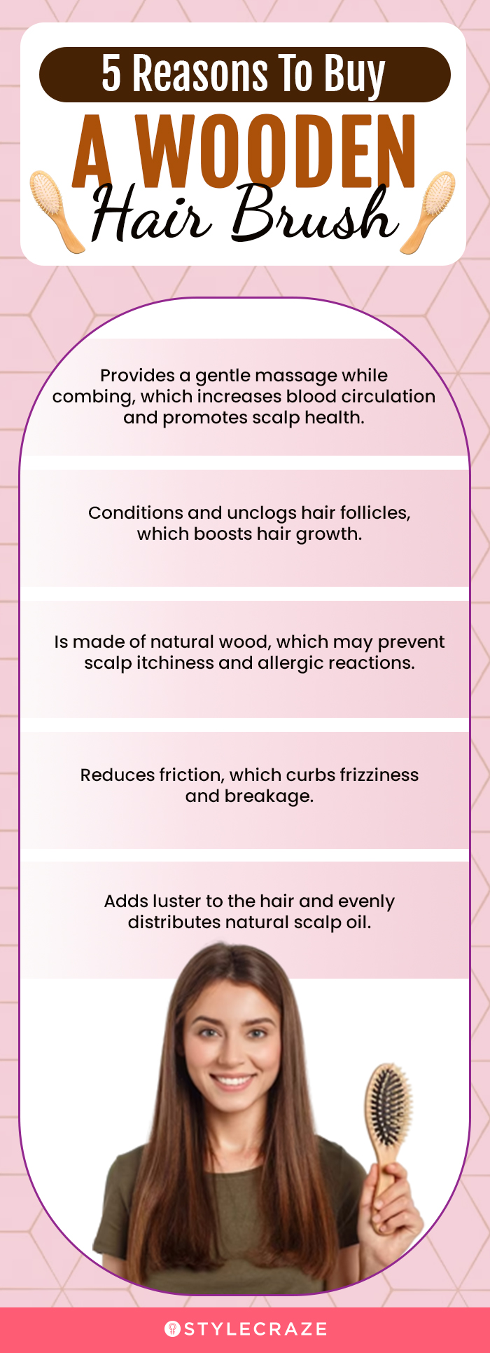 5 reasons to buy a wooden hair brush (infographic)