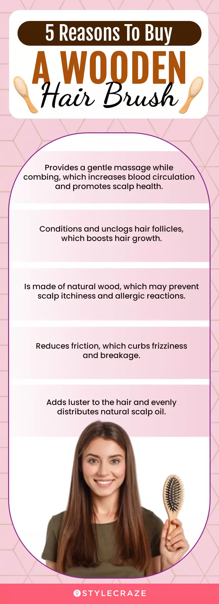 5 reasons to buy a wooden hair brush (infographic)