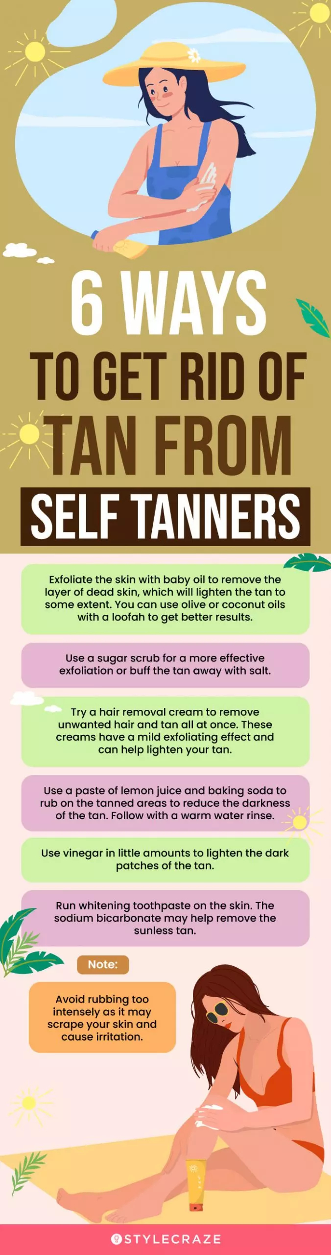 Ways To Get Rid Of Tan From Self Tanners (infographic)