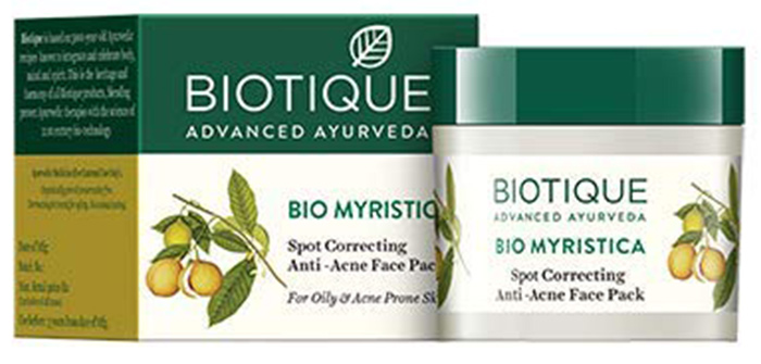 Biotique Myristica Spot Correcting Anti Acne Face pack for pimple prone skin