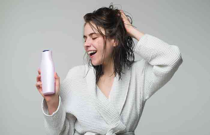 Avoid using shampoo to wash off the bleach
