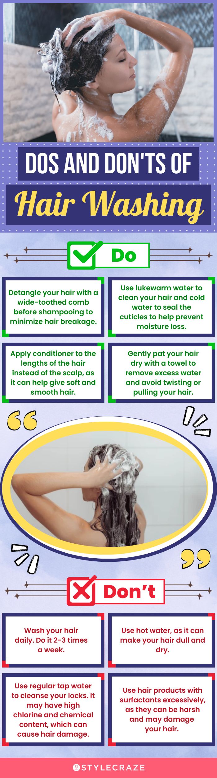 dos and don'ts of hair washing (infographic)