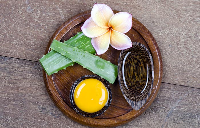 Aloe vera and egg as for hair mask