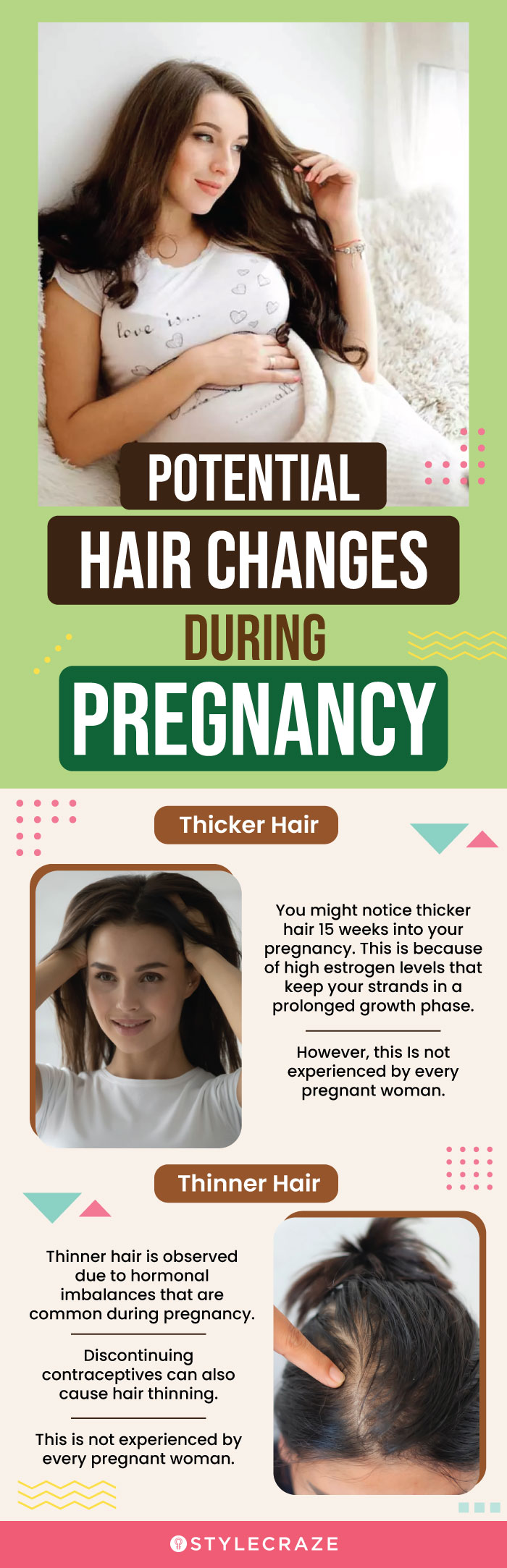 potential hair changes during pregnancy (infographic)