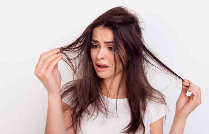Woman worried about her hair