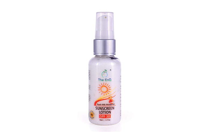 The EnQ Peach Milk Moisturiser Sunscreen Lotion