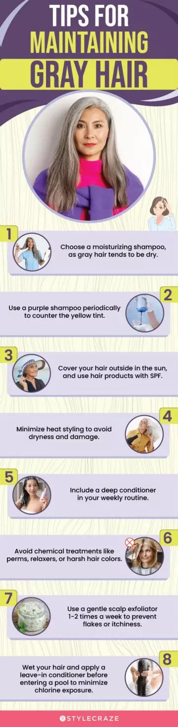 Tips For Maintaining Gray Hair (infographic)