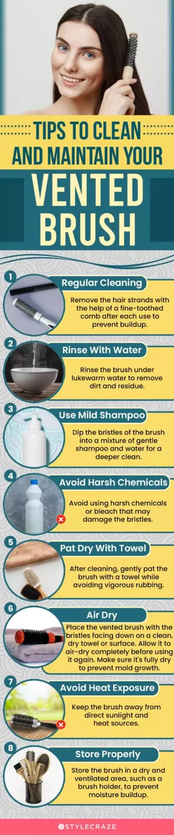 Tips To Clean And Maintain Your Vented Brush (infographic)