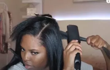 Use the flat iron to add volume and waves.