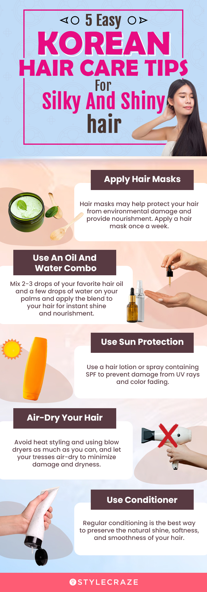 5 easy korean hair care tips for silky and shiny hair (infographic)