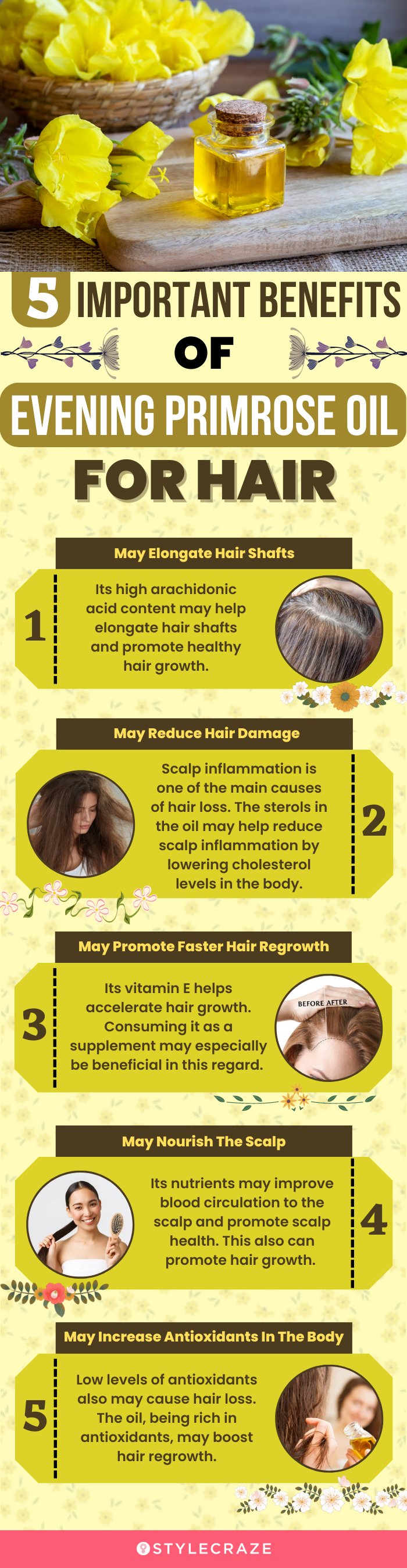5 important benefits of evening primrose oil for hair (infographic)