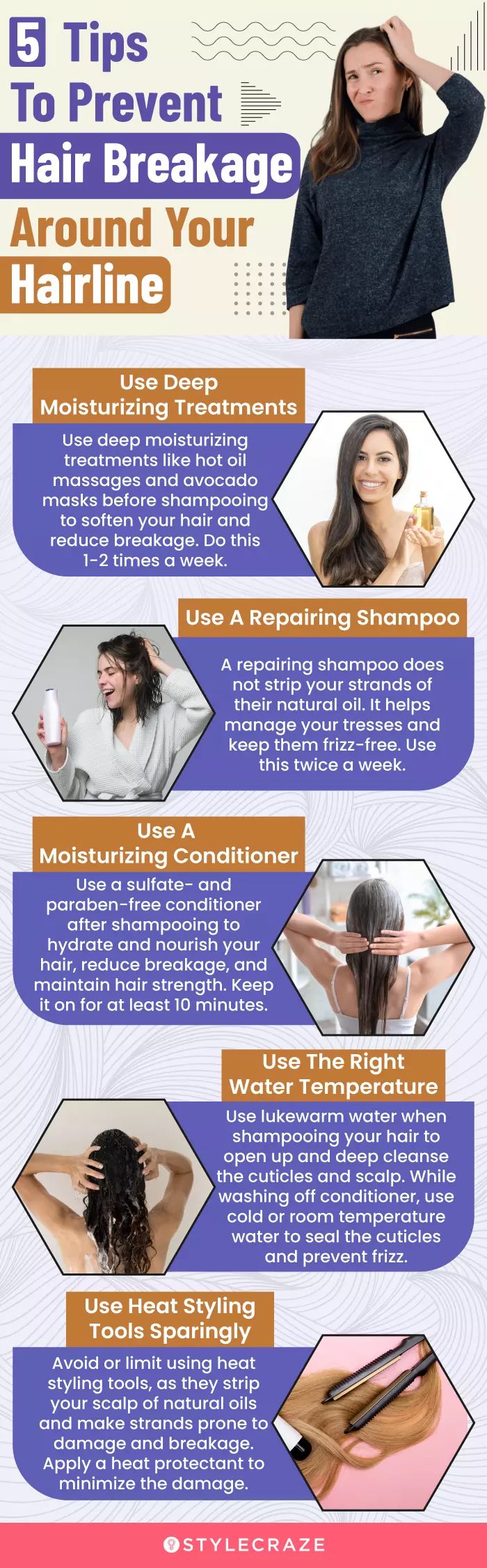 5 tips to prevent hair breakage around your hairline (infographic)
