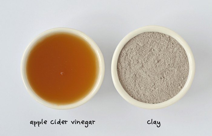 Bentonite clay and apple cider vinegar rinse
