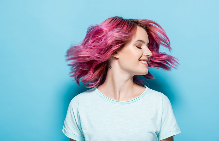 Woman with strong and healthy colored hair