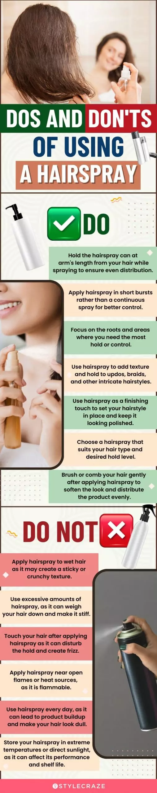 Dos and Don'ts Of Using A Hairspray (infographic)