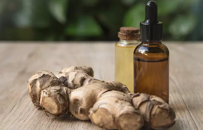 Ginger with essential oils for healthy hair