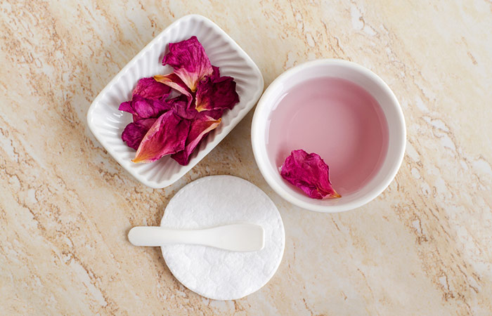 Making rose water with dried rose petals