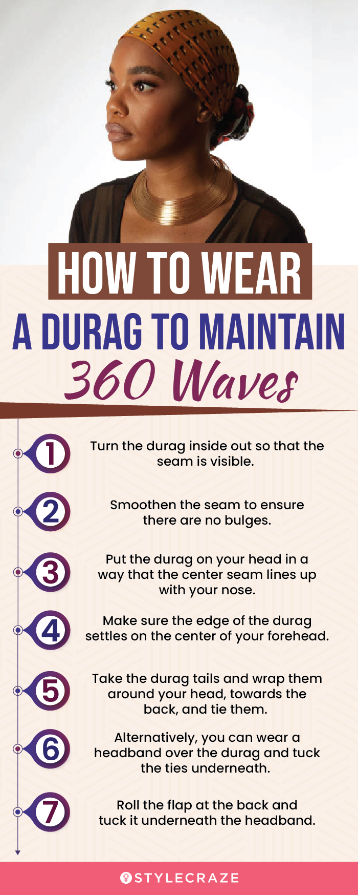 how to wear a durag to maintain 360 waves (infographic)